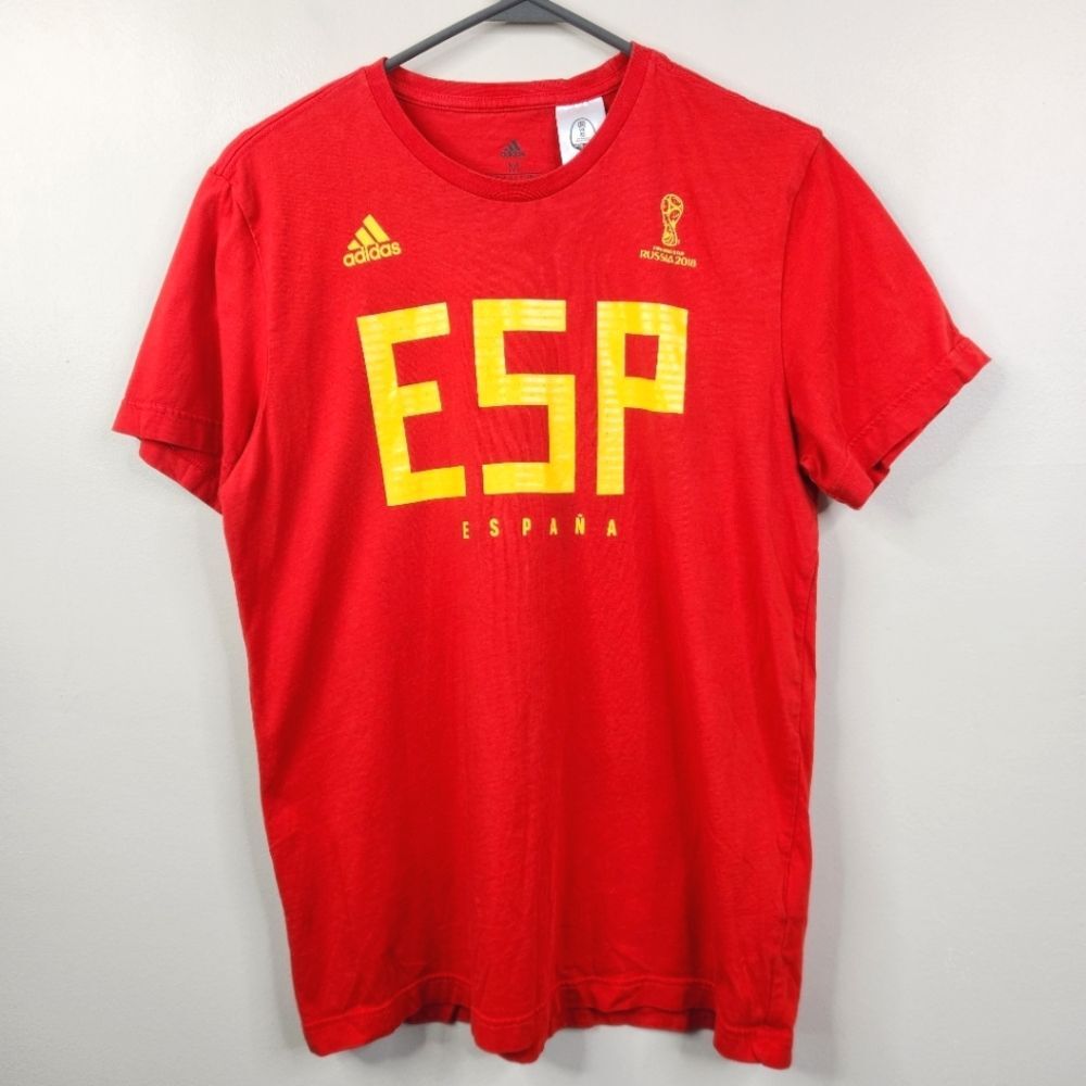 Adidas Mens Fifa World Cup Russia 2018 Spain National Team Short Sleeve Tee M